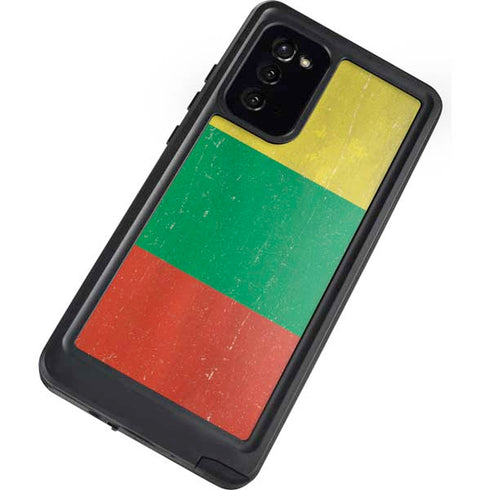 Lithuania Flag Distressed Galaxy Note20 5G Waterproof Case
