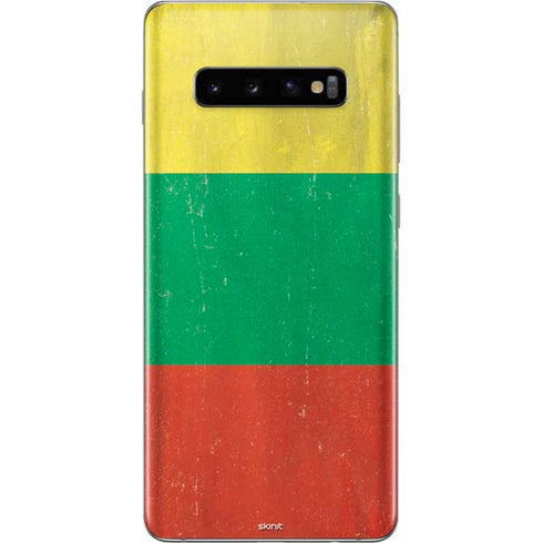 Lithuania Flag Distressed Galaxy S10 Plus Skin
