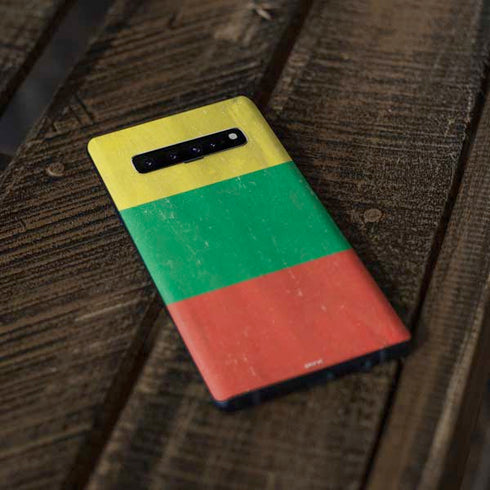 Lithuania Flag Distressed Galaxy S10 Plus Skin