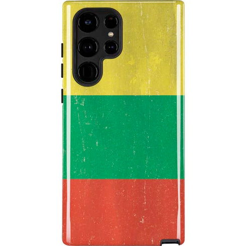 Lithuania Flag Distressed Galaxy S22 Ultra Pro Case