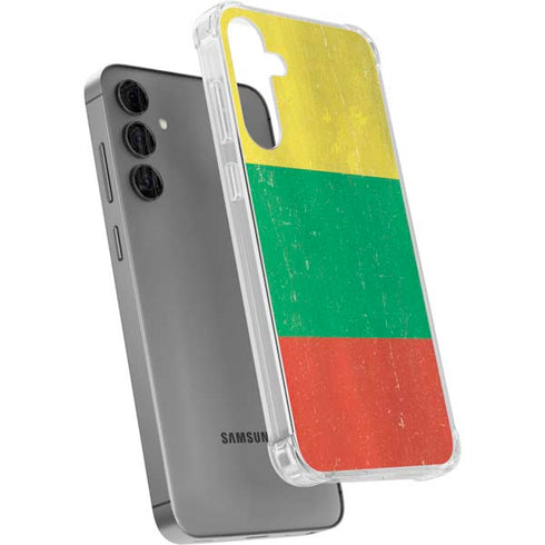Lithuania Flag Distressed Galaxy S24 Plus Clear Case