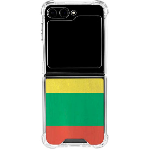 Lithuania Flag Distressed Galaxy Z Flip5 5G Clear Case