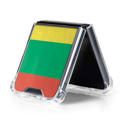 Lithuania Flag Distressed Galaxy Z Flip5 5G Clear Case