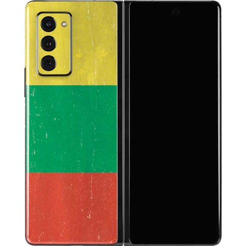 Lithuania Flag Distressed Galaxy Z Fold2 5G Skin