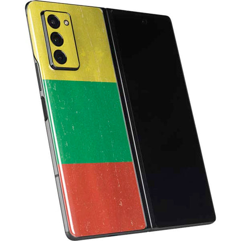 Lithuania Flag Distressed Galaxy Z Fold2 5G Skin
