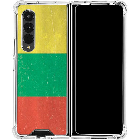 Lithuania Flag Distressed Galaxy Z Fold4 5G Clear Case