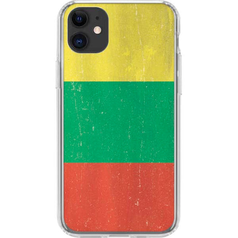 Lithuania Flag Distressed iPhone 11 Clear Case