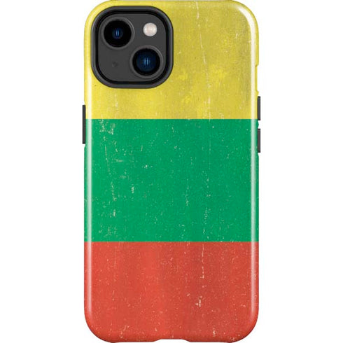 Lithuania Flag Distressed iPhone 15 Plus Impact Case