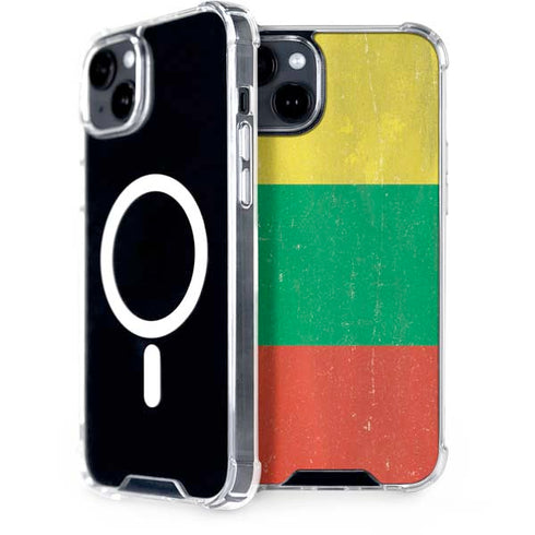 Lithuania Flag Distressed iPhone 14 MagSafe Case