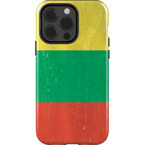 Lithuania Flag Distressed iPhone 15 Pro Impact Case