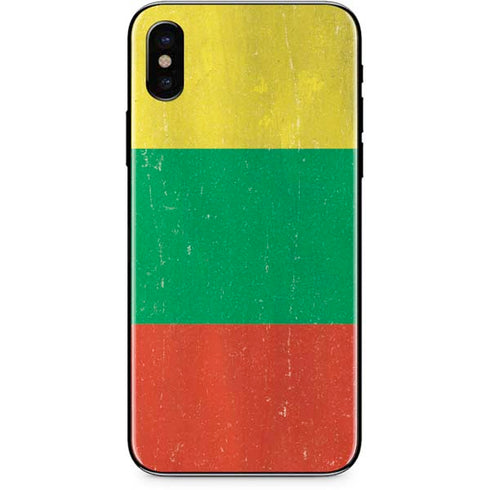 Lithuania Flag Distressed iPhone X Skin