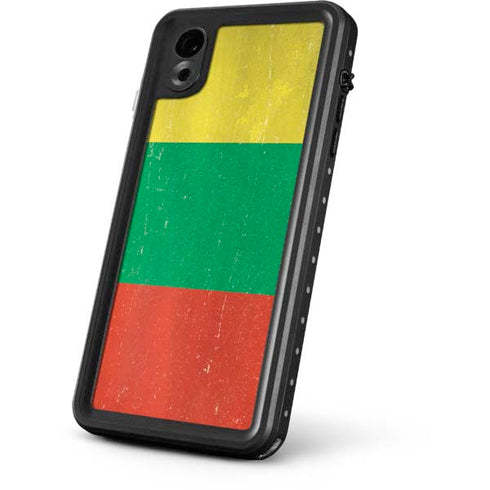 Lithuania Flag Distressed iPhone XR Waterproof Case