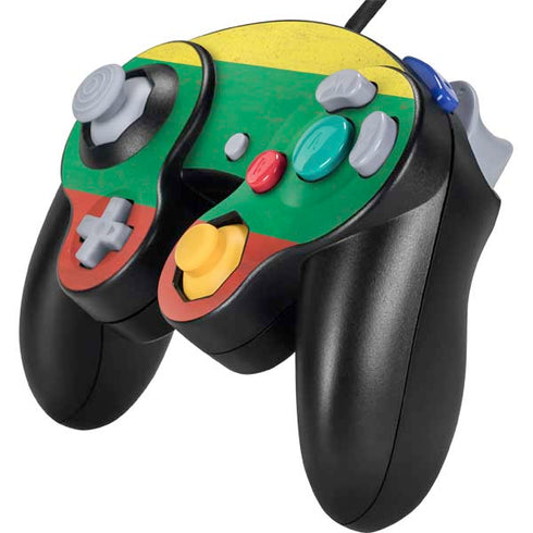 Lithuania Flag Distressed Nintendo GameCube Controller Skin