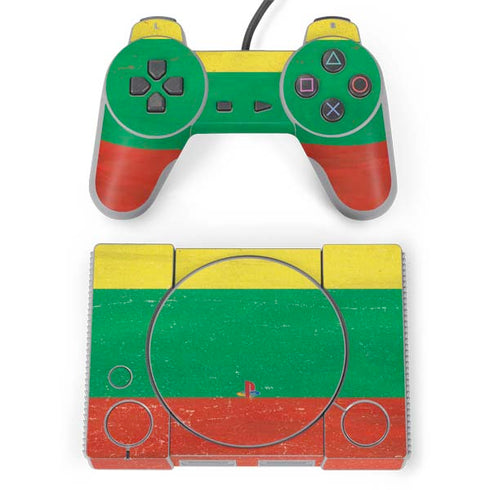 Lithuania Flag Distressed PlayStation Classic Bundle Skin