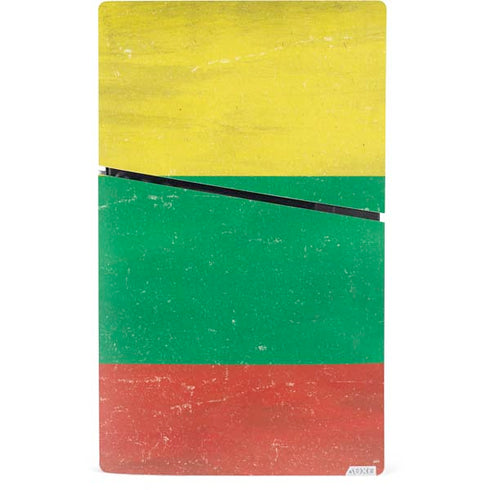 Lithuania Flag Distressed PS5 Slim Digital Edition Bundle Skin