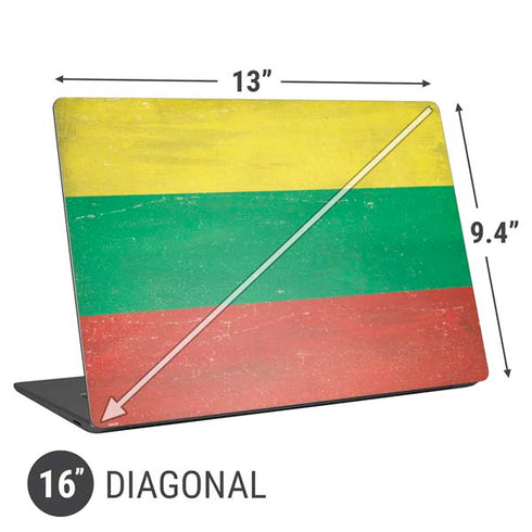 Lithuania Flag Distressed Universal Laptop 16in (13 x 9.4in) Skin