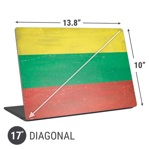 Lithuania Flag Distressed Universal Laptop 17in (13.8 x 10in) Skin