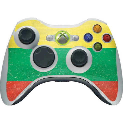 Lithuania Flag Distressed Xbox 360 Wireless Controller Skin