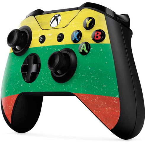 Lithuania Flag Distressed Xbox One X Controller Skin