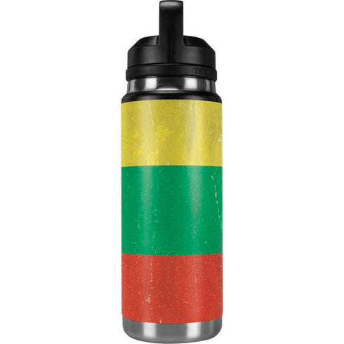 Lithuania Flag Distressed YETI Rambler 26oz Bottle Skin