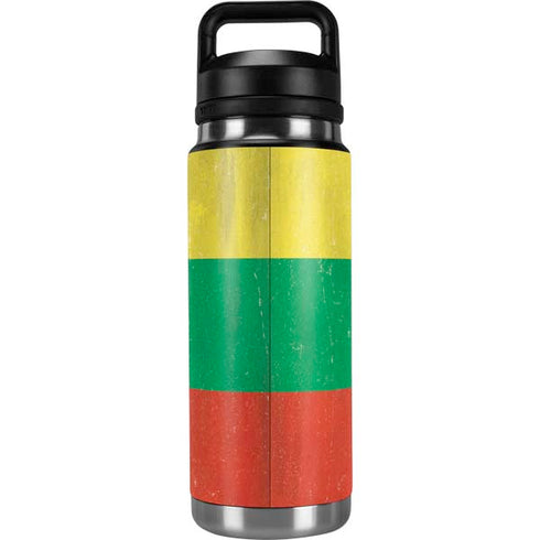 Lithuania Flag Distressed YETI Rambler 26oz Bottle Skin