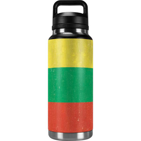Lithuania Flag Distressed YETI Rambler 36oz Bottle Skin