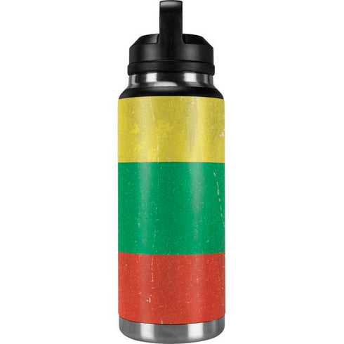 Lithuania Flag Distressed YETI Rambler 36oz Bottle Skin