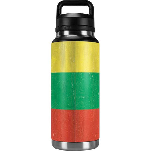 Lithuania Flag Distressed YETI Rambler 36oz Bottle Skin