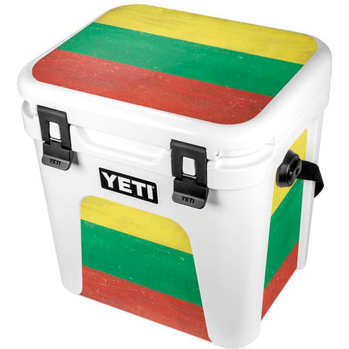 Lithuania Flag Distressed YETI Roadie 24 Hard Cooler Skin