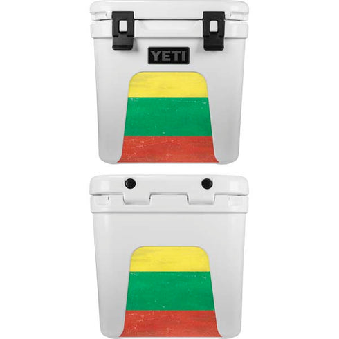 Lithuania Flag Distressed YETI Roadie 24 Hard Cooler Skin