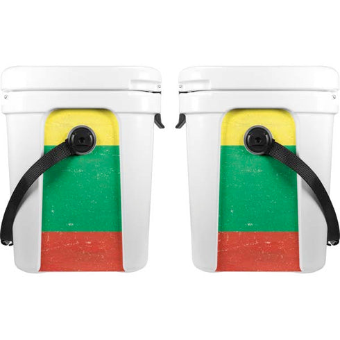Lithuania Flag Distressed YETI Roadie 24 Hard Cooler Skin