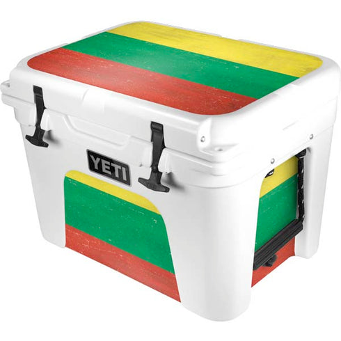 Lithuania Flag Distressed YETI Tundra 35 Hard Cooler Skin