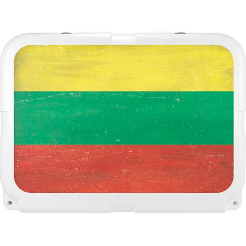 Lithuania Flag Distressed YETI Tundra 35 Hard Cooler Skin