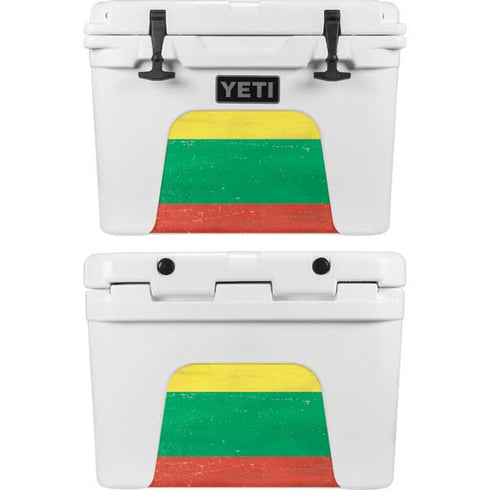 Lithuania Flag Distressed YETI Tundra 35 Hard Cooler Skin