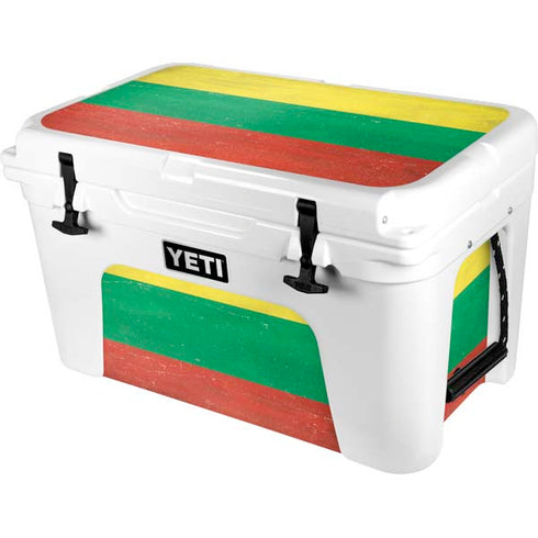 Lithuania Flag Distressed YETI Tundra 45 Hard Cooler Skin