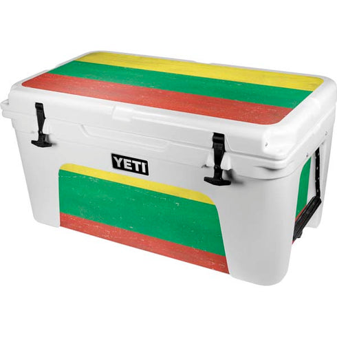 Lithuania Flag Distressed YETI Tundra 65 Hard Cooler Skin
