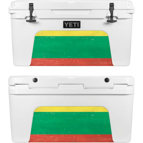 Lithuania Flag Distressed YETI Tundra 65 Hard Cooler Skin