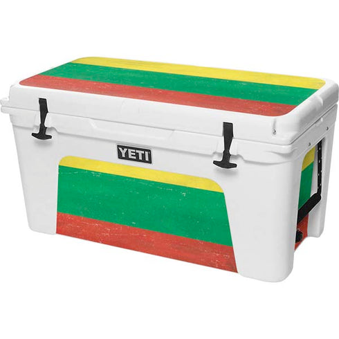 Lithuania Flag Distressed YETI Tundra 75 Hard Cooler Skin