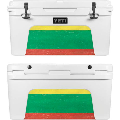 Lithuania Flag Distressed YETI Tundra 75 Hard Cooler Skin