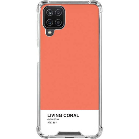 Living Coral Galaxy A12 Clear Case