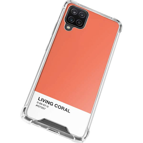 Living Coral Galaxy A12 Clear Case