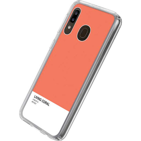Living Coral Galaxy A20 Clear Case