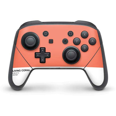 Living Coral Nintendo Switch Pro Controller Skin