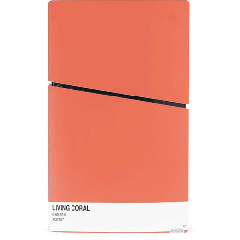 Living Coral PS5 Slim Digital Edition Bundle Skin