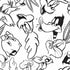 Looney Tunes Looney Squad Black and White Grid Nintendo 2DS XL (2017) Skin