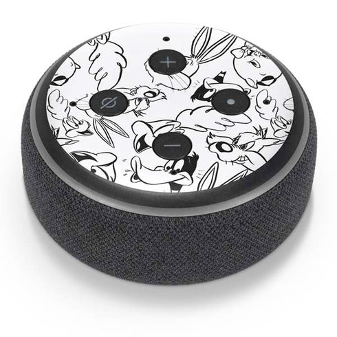 Looney Tunes Looney Squad Black and White Grid Amazon Echo Dot Skin