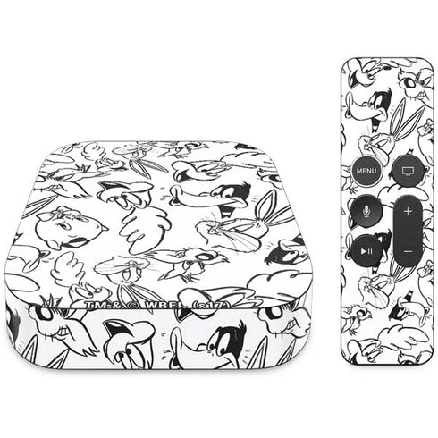 Looney Tunes Looney Squad Black and White Grid Apple TV Skin