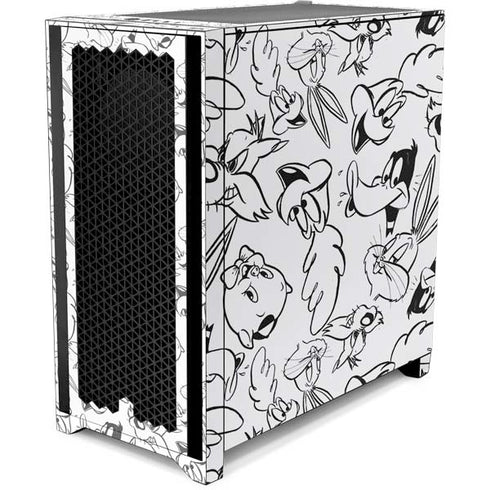 Looney Tunes Looney Squad Black and White Grid Corsair 4000D Tempered Glass Mid-Tower ATX Case Skin