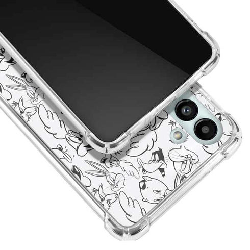 Looney Tunes Looney Squad Black and White Grid Galaxy A13 5G Clear Case