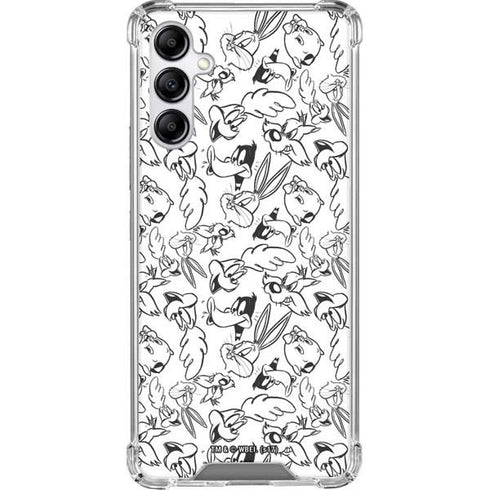 Looney Tunes Looney Squad Black and White Grid Galaxy A14 5G Clear Case
